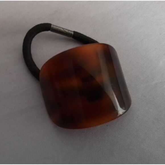 Tortoiseshell-Style Brown Hair Tie Ponytail Holder Classic Elastic Hair Band - Picture 1 of 2